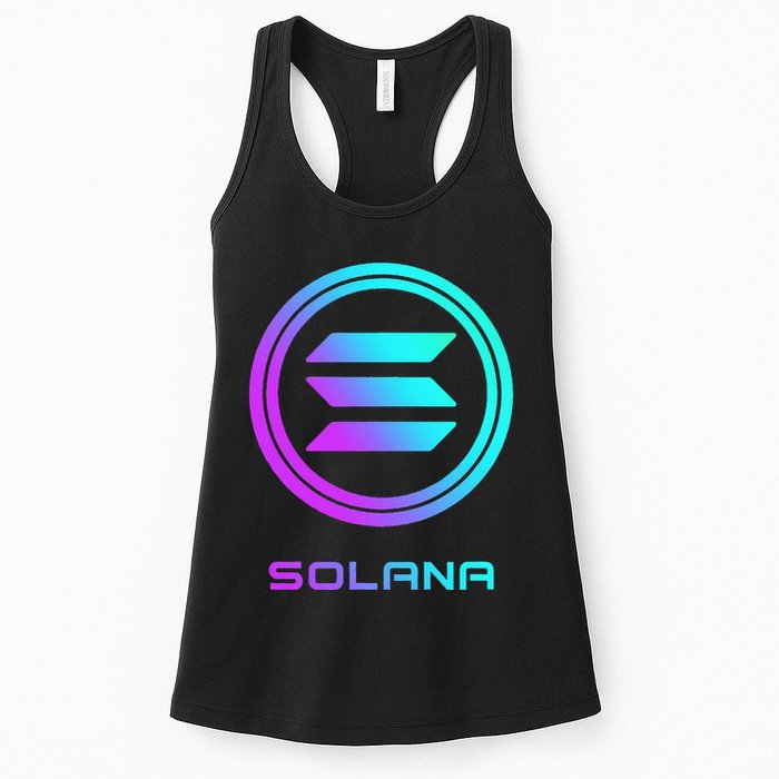 Solana Crypto Sol Coin Blockchain Decentralized Application Womens Tank Top