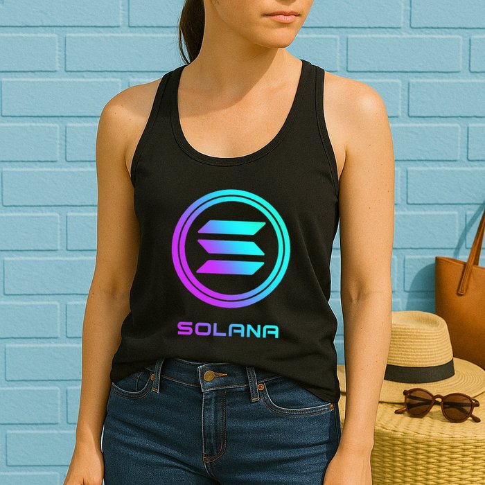Solana Crypto Sol Coin Blockchain Decentralized Application Womens Tank Top