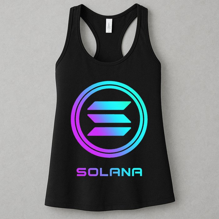 Solana Crypto Sol Coin Blockchain Decentralized Application Womens Tank Top