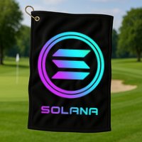 Solana Crypto Sol Coin Blockchain Decentralized Application Golf Towel