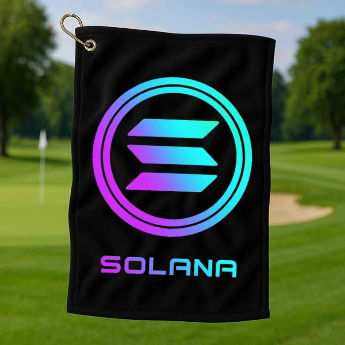 Solana Crypto Sol Coin Blockchain Decentralized Application Golf Towel