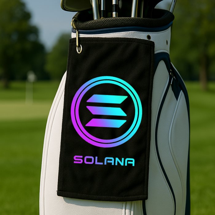 Solana Crypto Sol Coin Blockchain Decentralized Application Golf Towel
