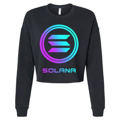 Solana Crypto Sol Coin Blockchain Decentralized Application Cropped Pullover Crew