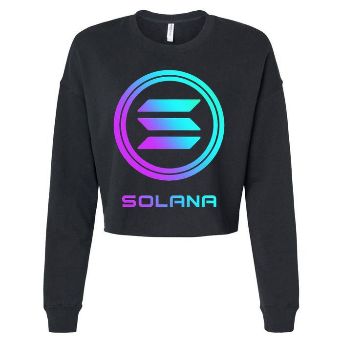 Solana Crypto Sol Coin Blockchain Decentralized Application Cropped Pullover Crew