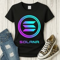 Solana Crypto Sol Coin Blockchain Decentralized Application Womens T-Shirt