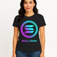 Solana Crypto Sol Coin Blockchain Decentralized Application Womens T-Shirt