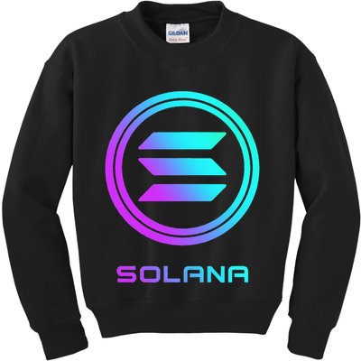 Solana Crypto Sol Coin Blockchain Decentralized Application Kids Sweatshirt