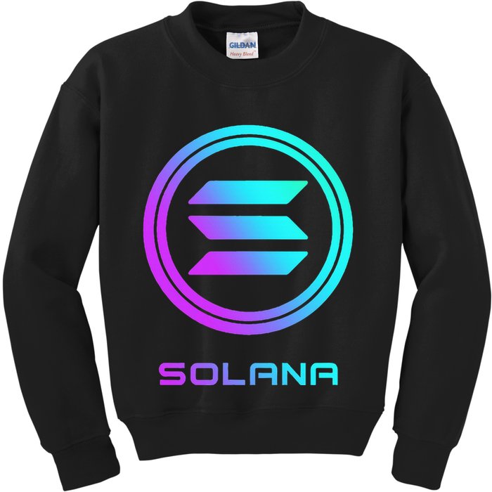 Solana Crypto Sol Coin Blockchain Decentralized Application Kids Sweatshirt