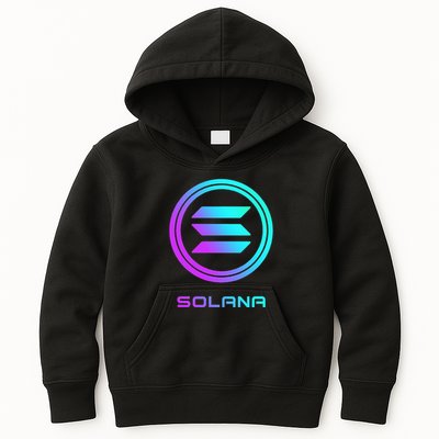 Solana Crypto Sol Coin Blockchain Decentralized Application Kids Hoodie
