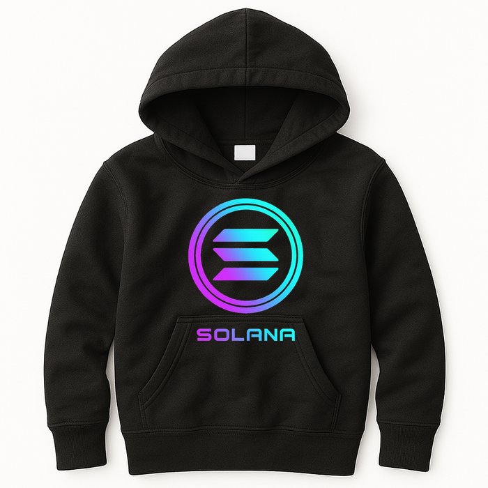 Solana Crypto Sol Coin Blockchain Decentralized Application Kids Hoodie