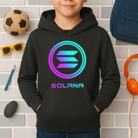 Solana Crypto Sol Coin Blockchain Decentralized Application Kids Hoodie