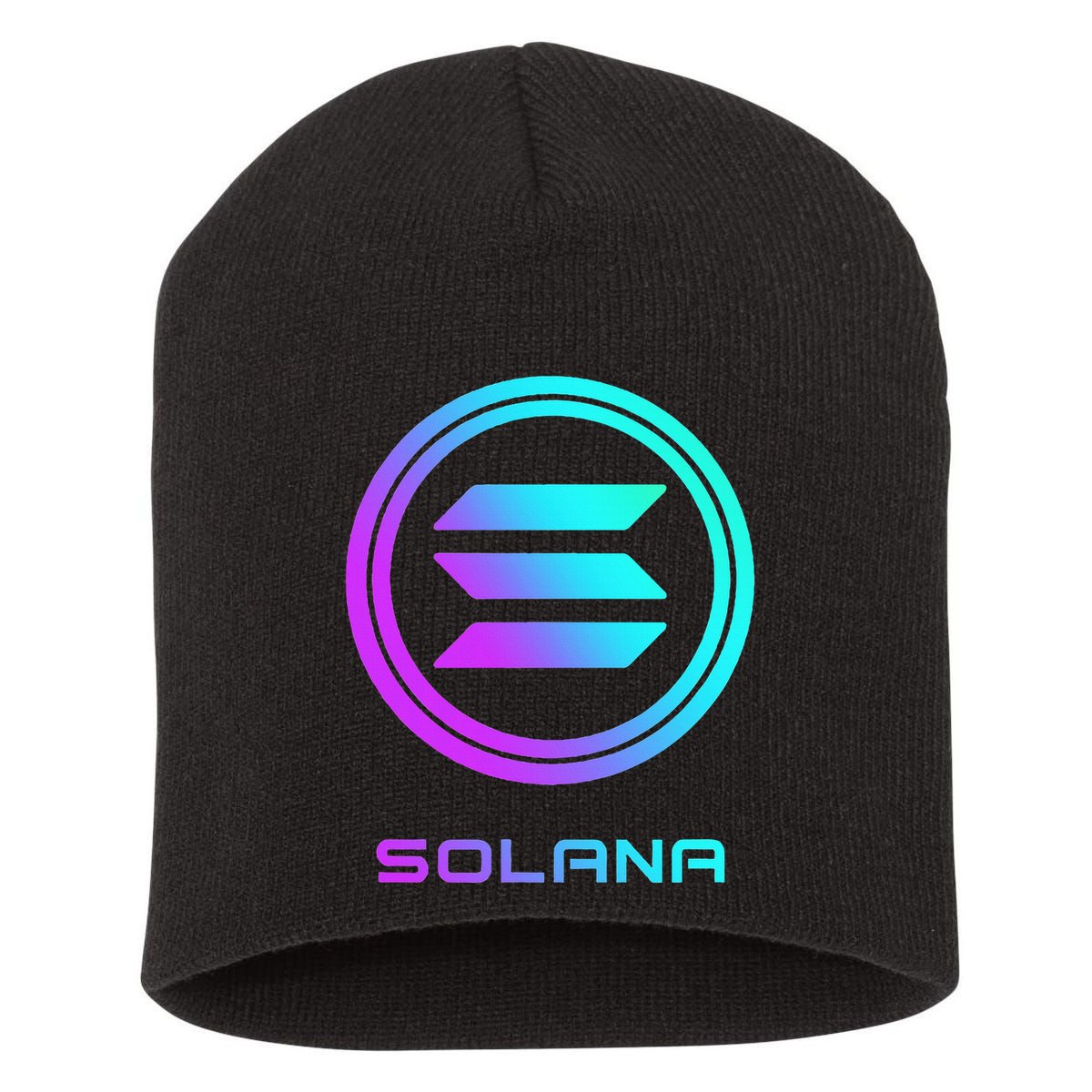 Solana Crypto Sol Coin Blockchain Decentralized Application Short Acrylic Beanie
