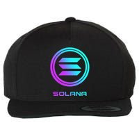 Solana Crypto Sol Coin Blockchain Decentralized Application Wool Snapback Cap