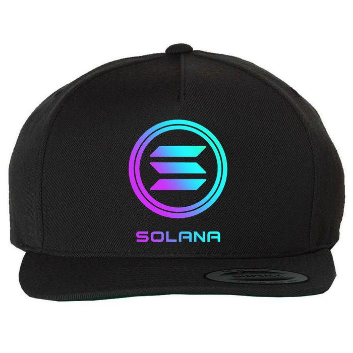 Solana Crypto Sol Coin Blockchain Decentralized Application Wool Snapback Cap