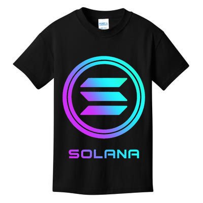 Solana Crypto Sol Coin Blockchain Decentralized Application Kids T-Shirt