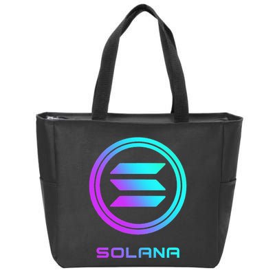 Solana Crypto Sol Coin Blockchain Decentralized Application Zip Tote Bag