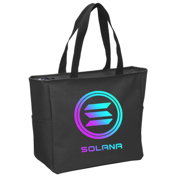 Solana Crypto Sol Coin Blockchain Decentralized Application Zip Tote Bag