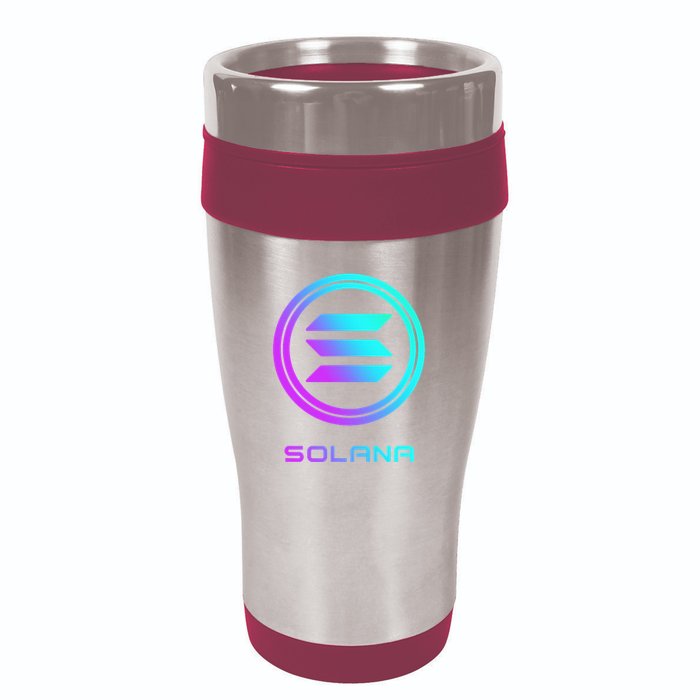 Solana Crypto Sol Coin Blockchain Decentralized Application 16oz Travel Tumbler