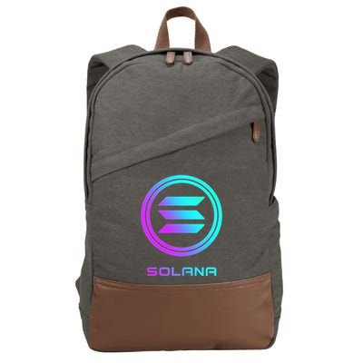 Solana Crypto Sol Coin Blockchain Decentralized Application Cotton Canvas Backpack