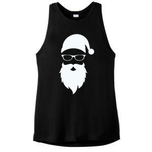 Santa Claus Sunglasses Funny Hipster Christmas Ladies PosiCharge Tri-Blend Wicking Tank