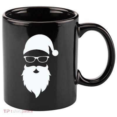 Santa Claus Sunglasses Funny Hipster Christmas 11oz C Handle Ceramic Mug