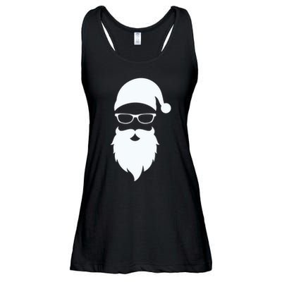 Santa Claus Sunglasses Funny Hipster Christmas Ladies Essential Flowy Tank