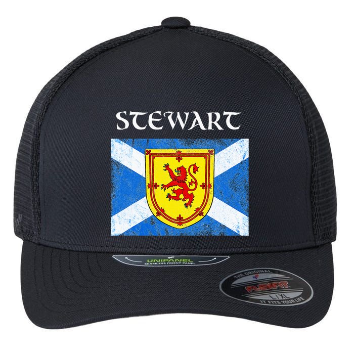 Stewart Clan Scottish Name Scotland Flag Flexfit Unipanel Trucker Cap