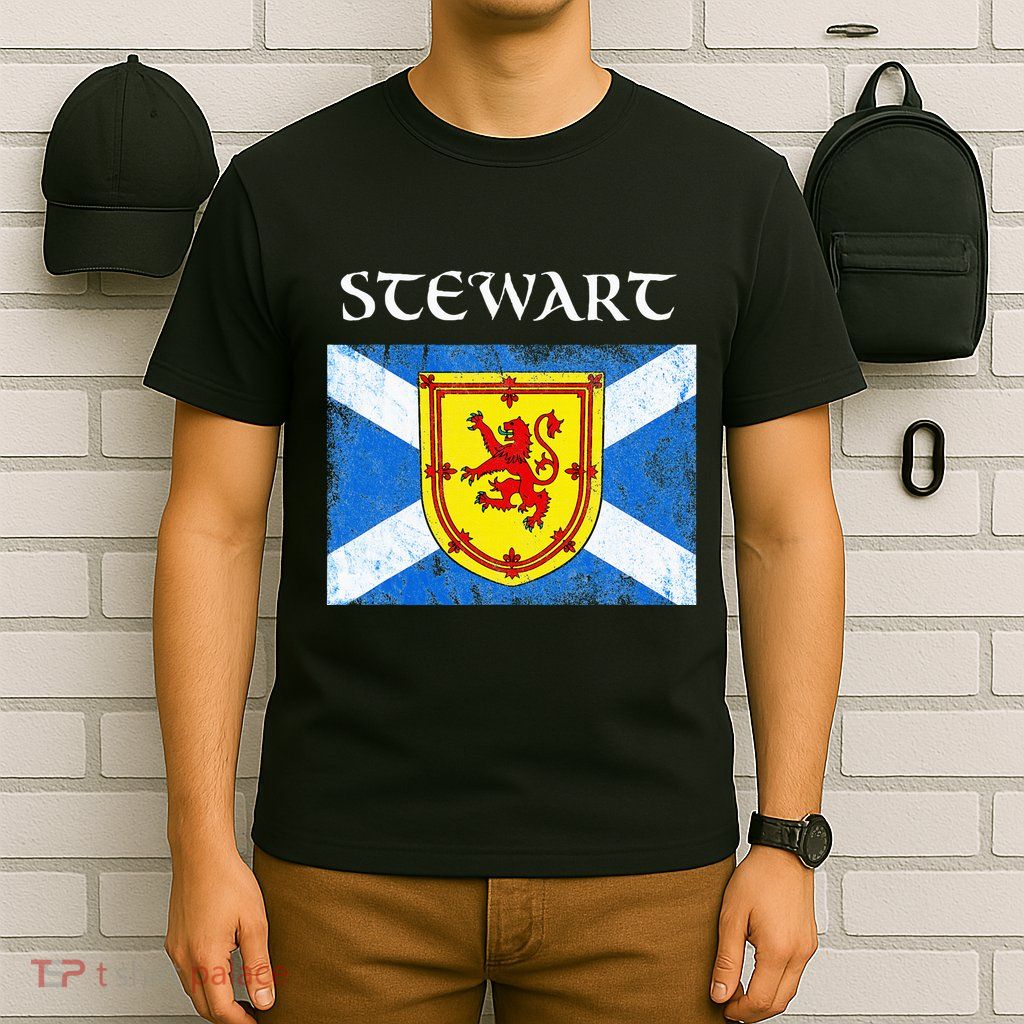 Stewart Clan Scottish Name Scotland Flag T-Shirt
