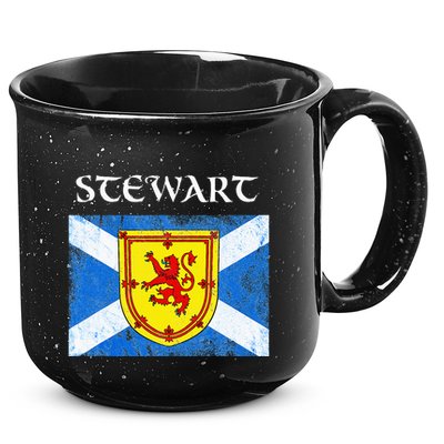 Stewart Clan Scottish Name Scotland Flag 15oz Campfire Ceramic Mug