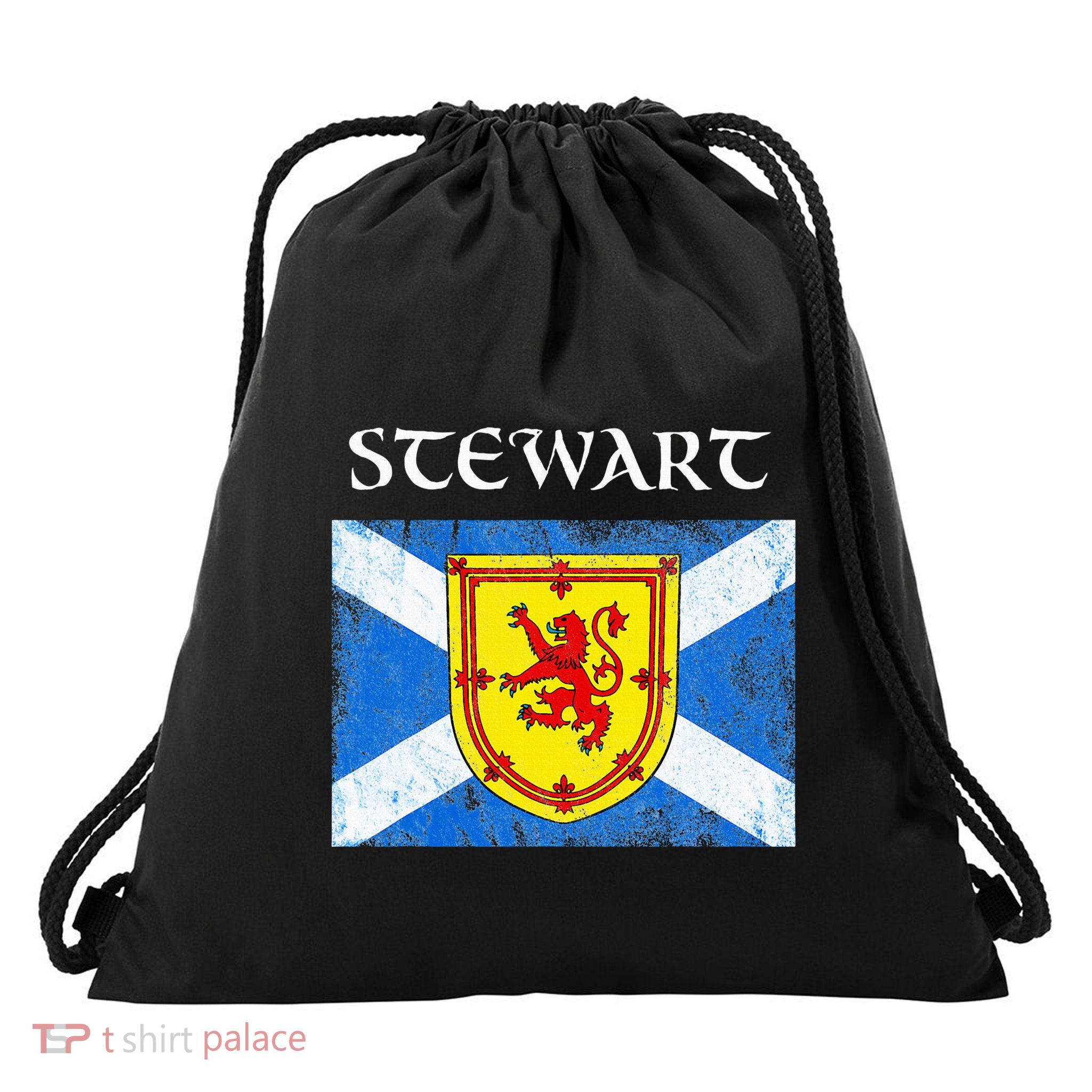 Stewart Clan Scottish Name Scotland Flag Drawstring Bag