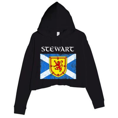 Stewart Clan Scottish Name Scotland Flag Crop Fleece Hoodie