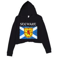 Stewart Clan Scottish Name Scotland Flag Crop Fleece Hoodie