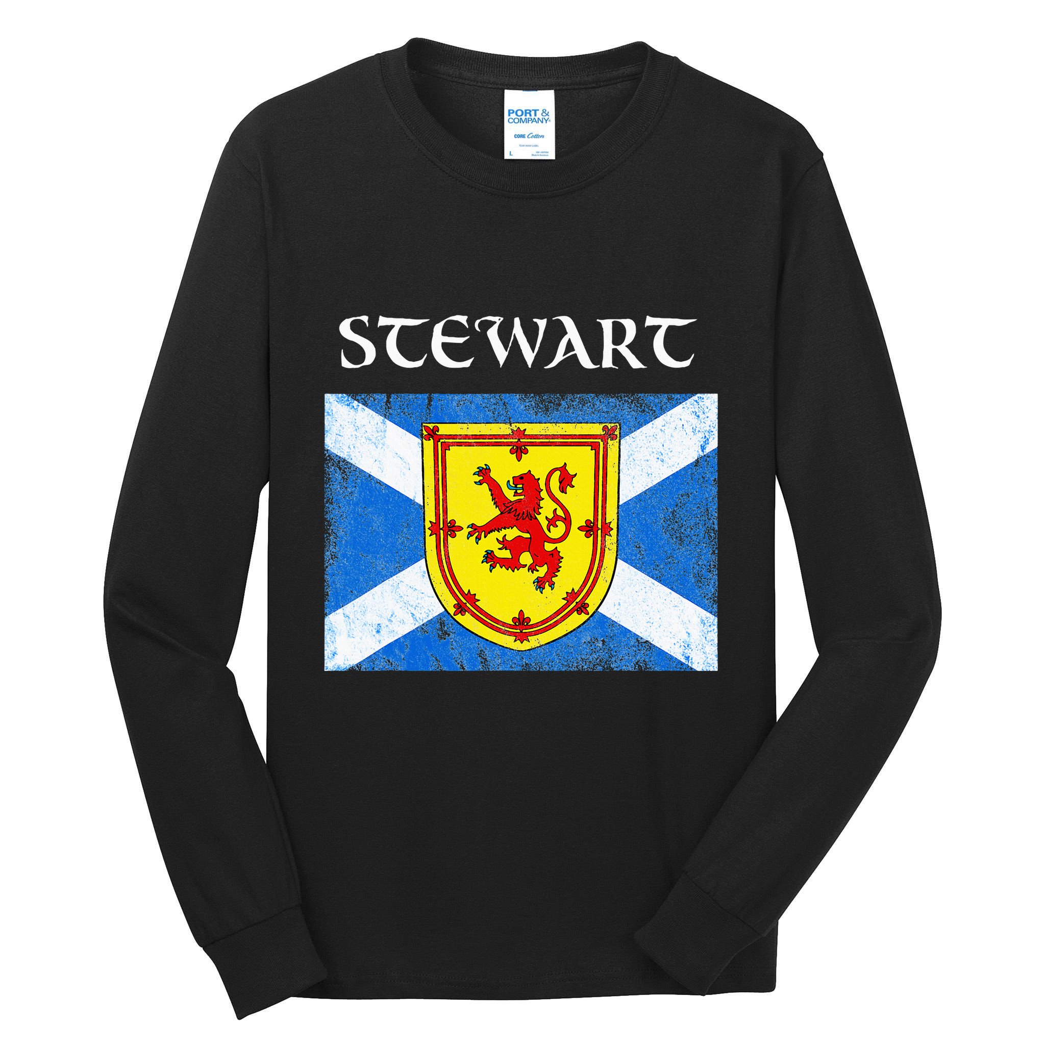 Stewart Clan Scottish Name Scotland Flag Tall Long Sleeve T-Shirt
