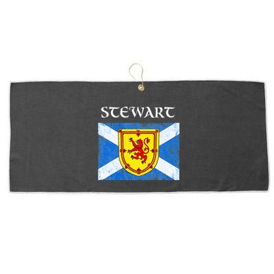 Stewart Clan Scottish Name Scotland Flag Large Microfiber Waffle Golf Towel