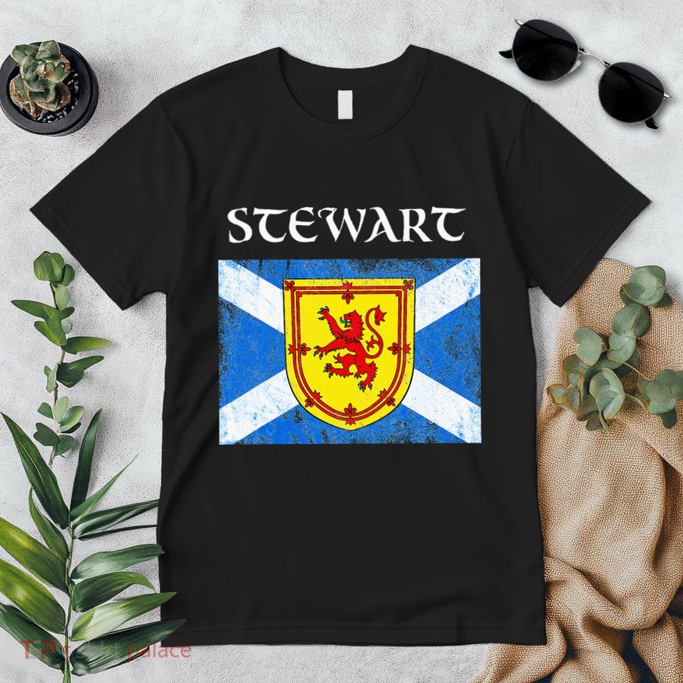 Stewart Clan Scottish Name Scotland Flag Premium T-Shirt