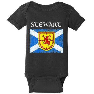Stewart Clan Scottish Name Scotland Flag Baby Bodysuit