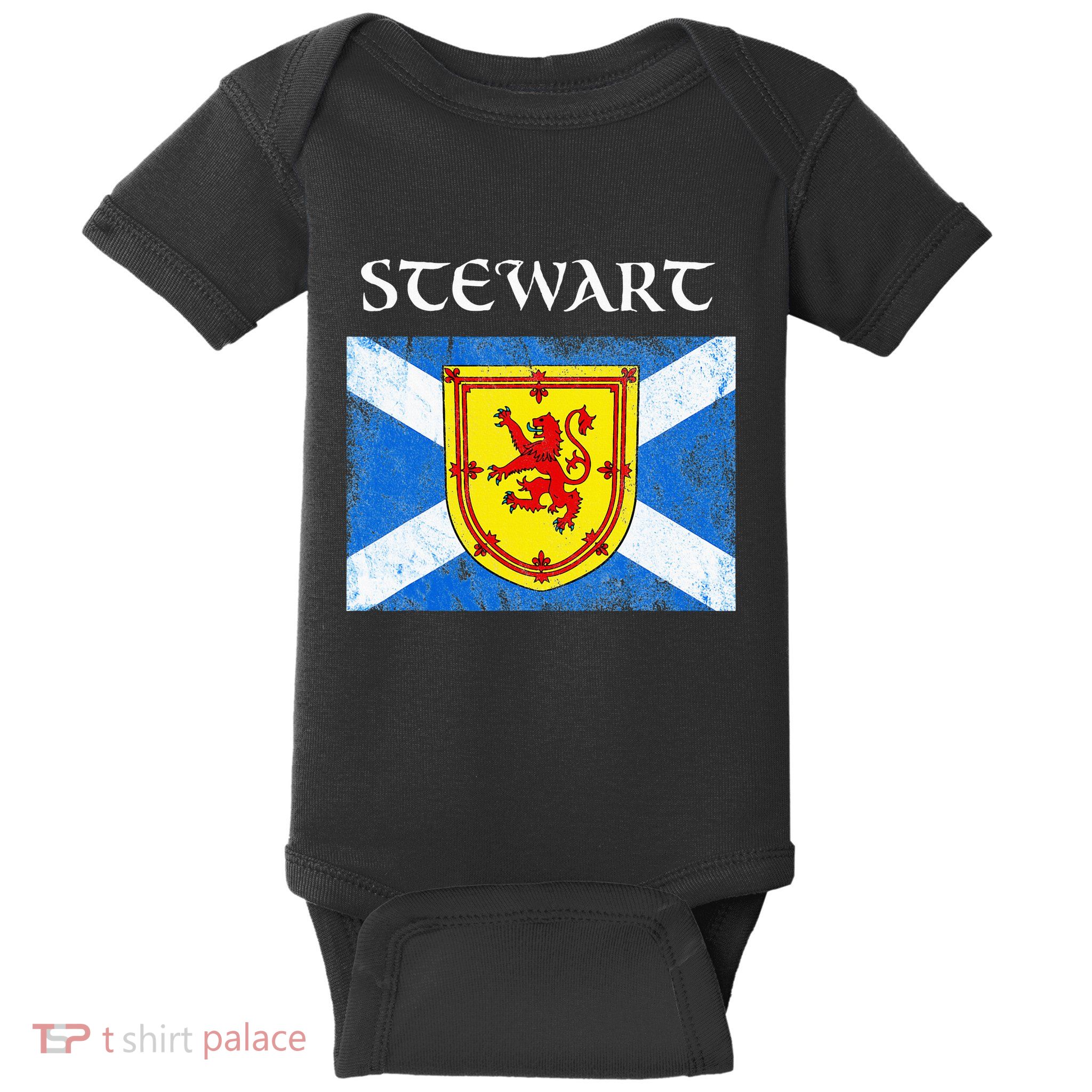 Stewart Clan Scottish Name Scotland Flag Baby Bodysuit