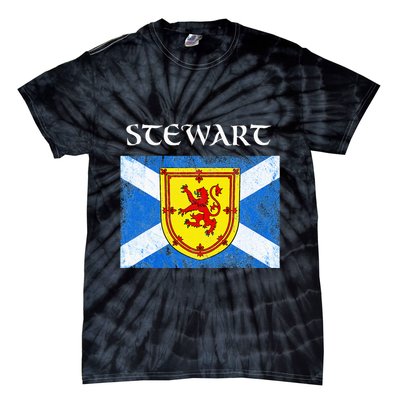 Stewart Clan Scottish Name Scotland Flag Tie-Dye T-Shirt