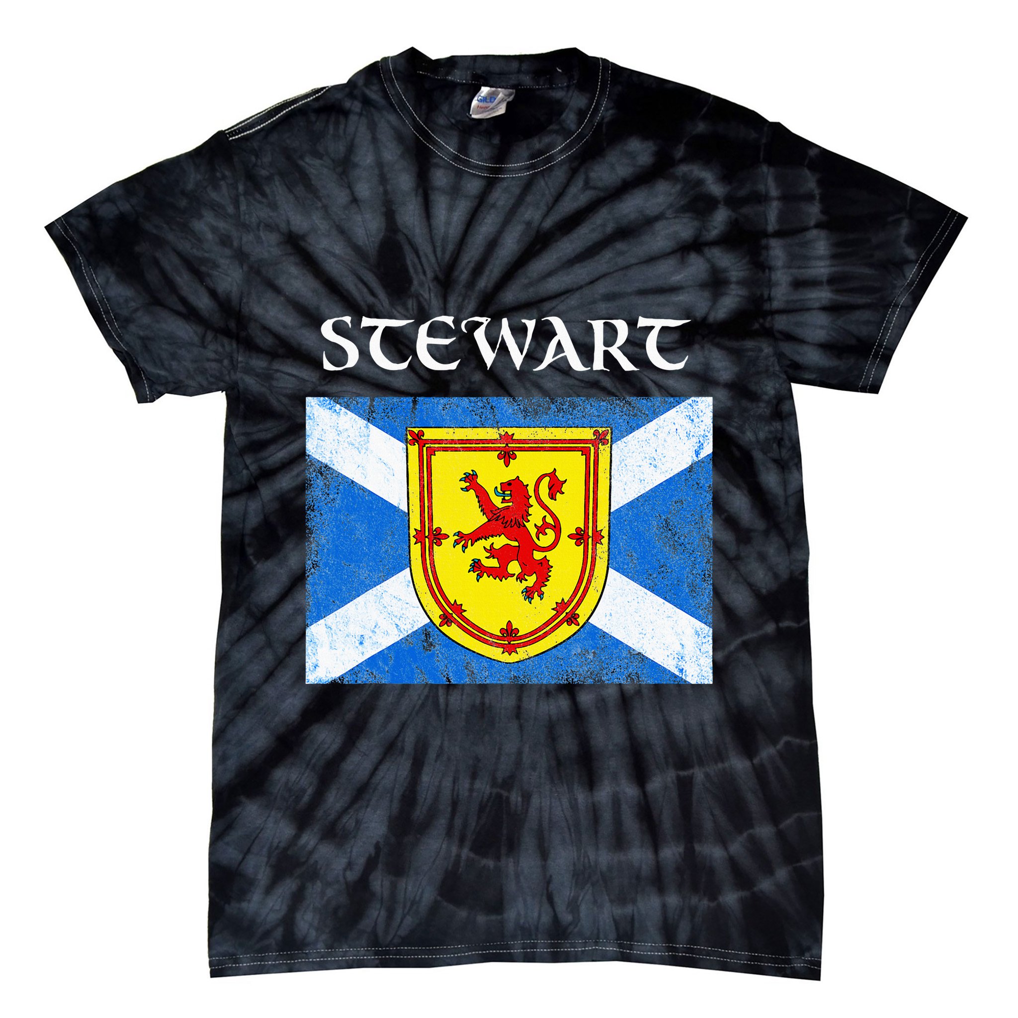 Stewart Clan Scottish Name Scotland Flag Tie-Dye T-Shirt
