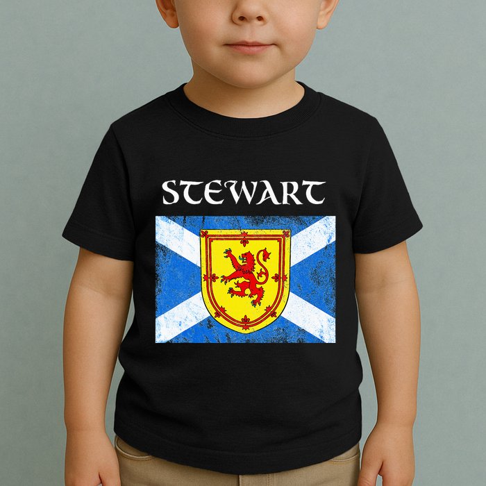 Stewart Clan Scottish Name Scotland Flag Toddler T-Shirt