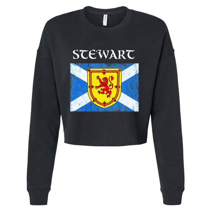 Stewart Clan Scottish Name Scotland Flag Cropped Pullover Crew