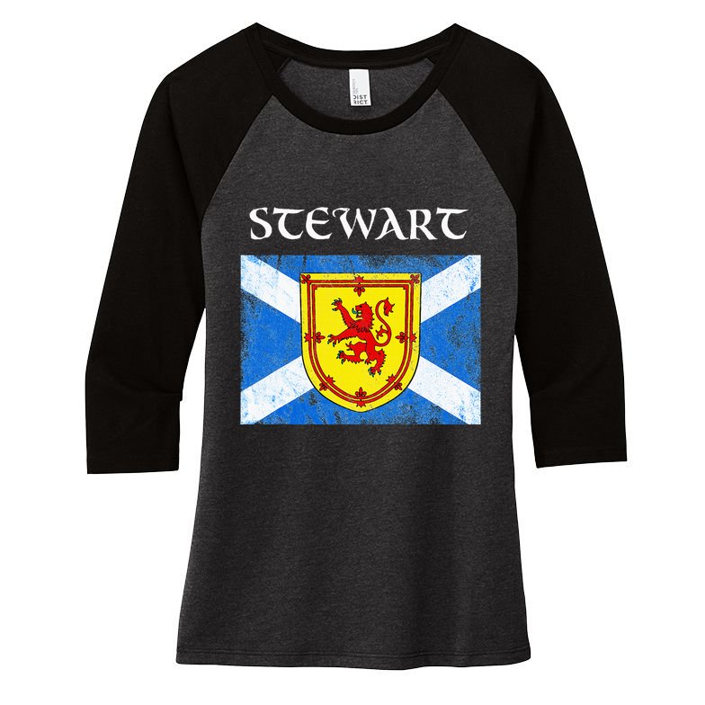 Stewart Clan Scottish Name Scotland Flag Women's Tri-Blend 3/4-Sleeve Raglan Shirt