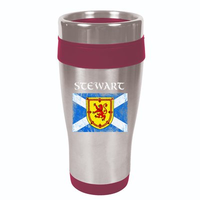Stewart Clan Scottish Name Scotland Flag 16oz Travel Tumbler