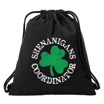 Shenanigans Coordinator Shamrock St Patricks Day Drawstring Bag