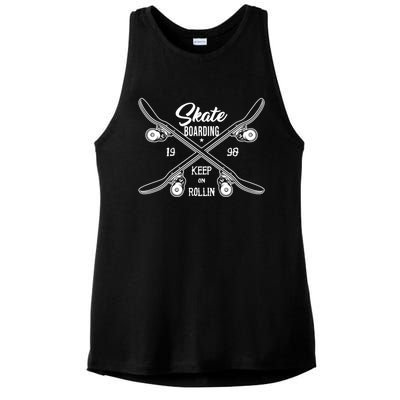 Santa Cruz Skateboards Skate Or Die Street Wear Gift Ladies PosiCharge Tri-Blend Wicking Tank