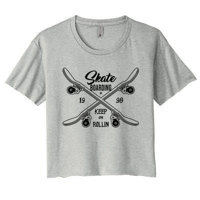 Santa Cruz Skateboards Skate Or Die Street Wear Gift Women's Crop Top Tee