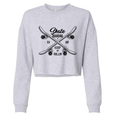 Santa Cruz Skateboards Skate Or Die Street Wear Gift Cropped Pullover Crew