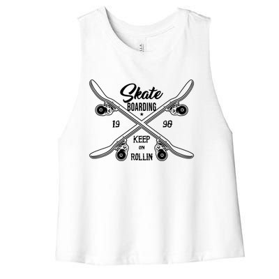 Santa Cruz Skateboards Skate Or Die Street Wear Gift Women's Racerback Cropped Tank