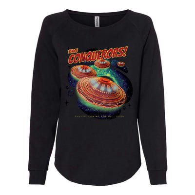 Space Conquerors Womens California Wash Sweatshirt