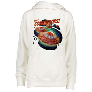 Space Conquerors Womens Funnel Neck Pullover Hood